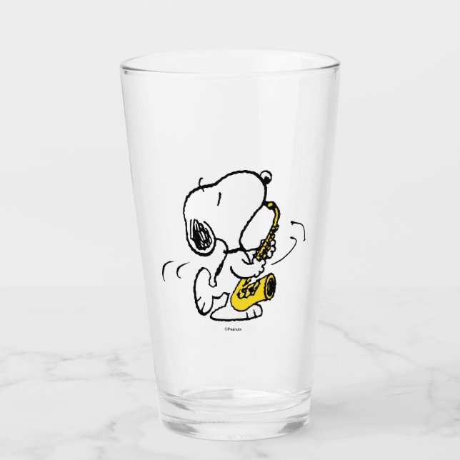 Verre cacahuètes | Lecteur Snoopy Saxophone (Devant)