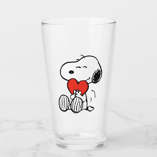Verre cacahuètes | Saint Valentin | Snoopy Heart Hug (Devant)
