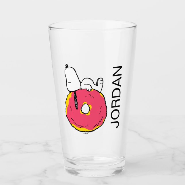 Verre cacahuètes | Snoopy Donut rose (Devant)