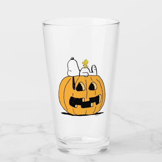 Verre cacahuètes | Snoopy et Woodstock Jack-O-Lantern (Devant)
