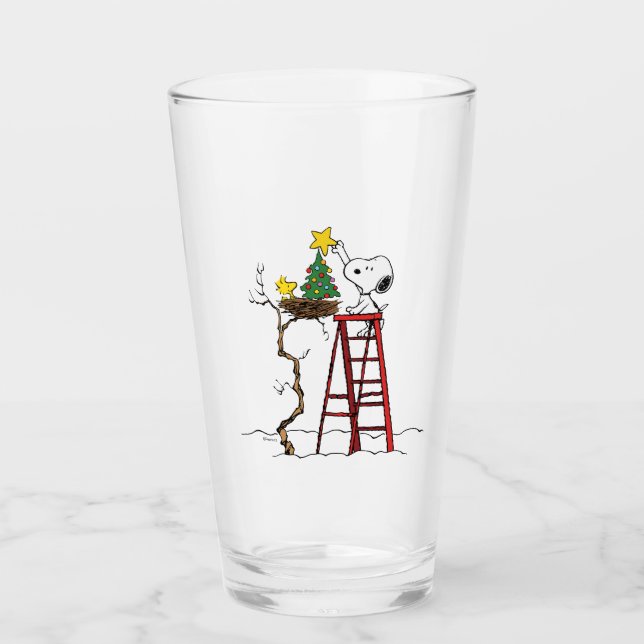 Verre cacahuètes | Snoopy & Woodstock Arbre de Noël (Devant)