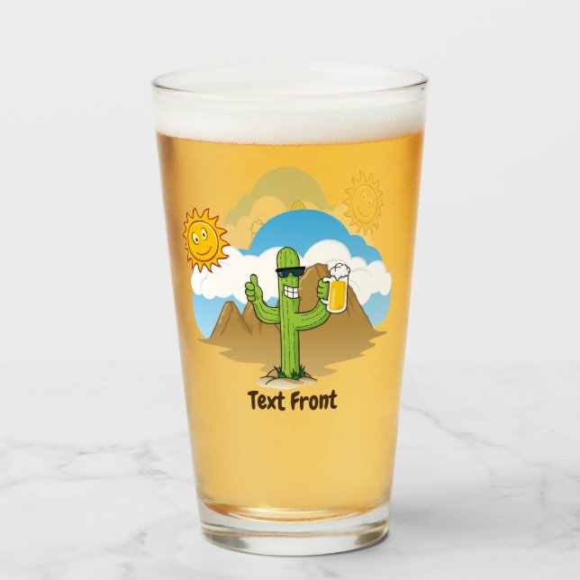 Verre Cactus avec bière (Devant (rempli))