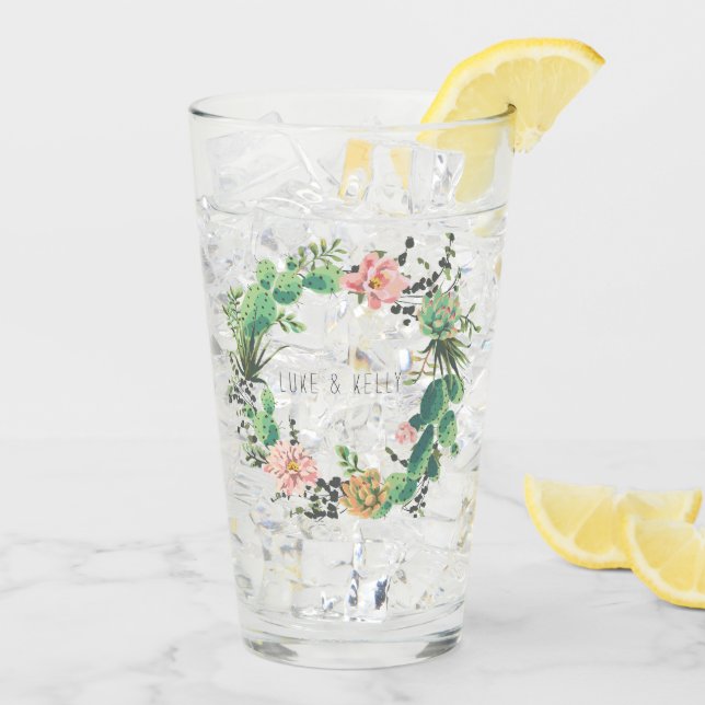Verre Cactus et Mariage succulent (Dos glace)