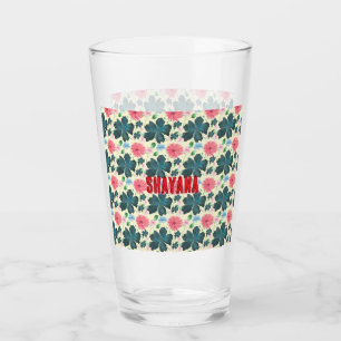 Verre Cadeau à motif floral personnalisé aquarelle