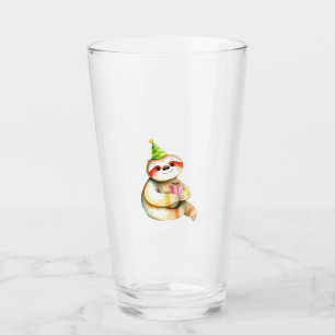 Verre Cadeau d'anniversaire de paresseux chapeau de fête