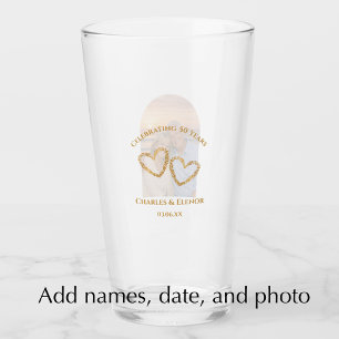Verre Cadeau de 50e anniversaire de mariage personnalisé