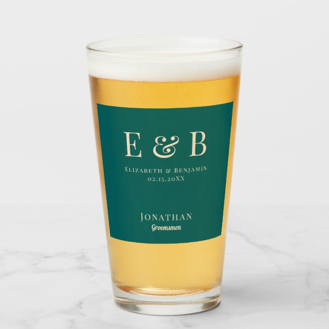 Verre Cadeau de garçon d'honneur de mariage personnalisé (Devant (rempli))