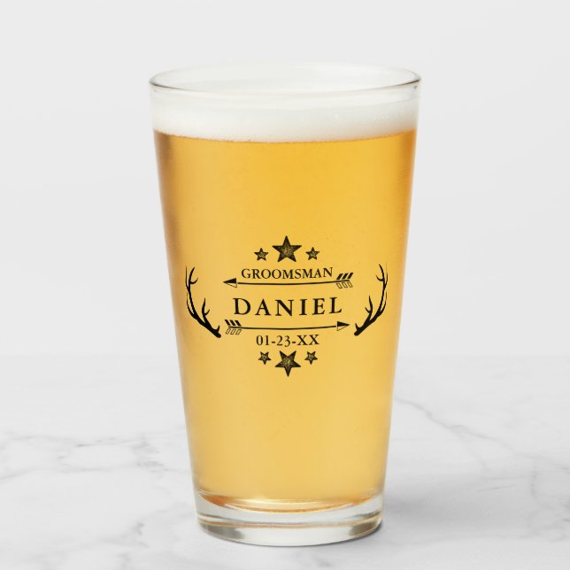 Verre Cadeau de garçon d'honneur Faveur de mariage perso (Devant (rempli))