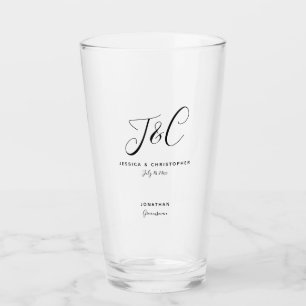 Verre Cadeau de garçon d'honneur Monogramme Initiales Ma