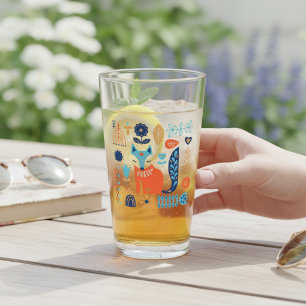 Verre Cadeau de la nature florale de l'art folklorique R
