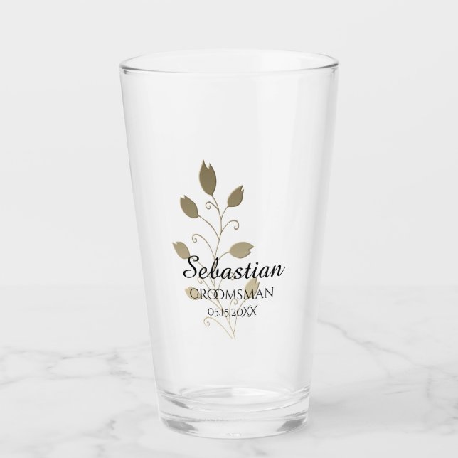 Verre Cadeau de mariage en or (Devant)