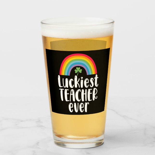 Verre Cadeau d'école pour enseignant le plus chanceux St (Devant (rempli))