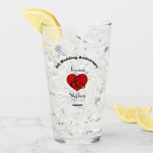 Verre Cadeau du 5e anniversaire du Mariage personnalisé