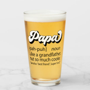 Verre Cadeau fête des pères, Retro Papa, Papa Définition
