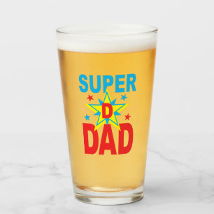 Verre Cadeau Fête des pères - Super Héros Papa boit du v