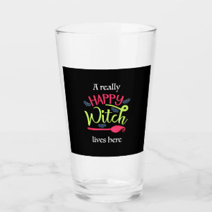 Verre Cadeau Halloween Une Sorcière Vraiment Heureuse
