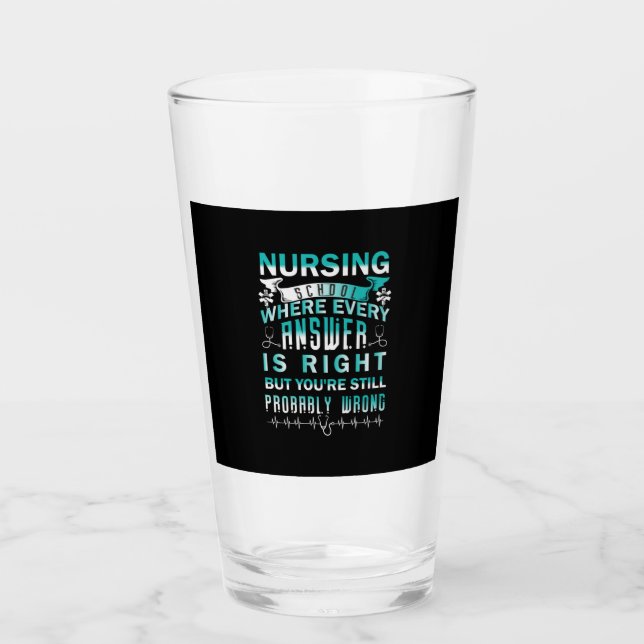 Verre Cadeau infirmière | École de soins infirmiers où c (Devant)