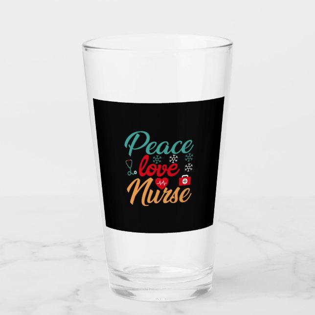 Verre Cadeau infirmière | Infirmière Peace Love (Devant)