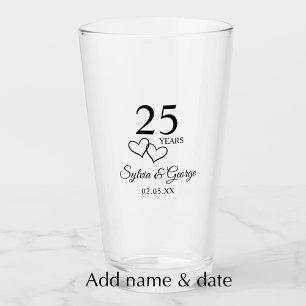 Verre Cadeau personnalisé 25e anniversaire de mariage Él