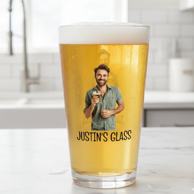 Verre Cadeau photo personnalisé Monogramme (Créateur téléchargé)