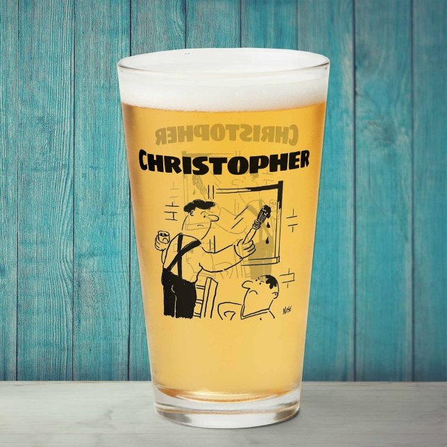 Verre Cadeau pour un peintre et décorateur avec nom (Créateur téléchargé)