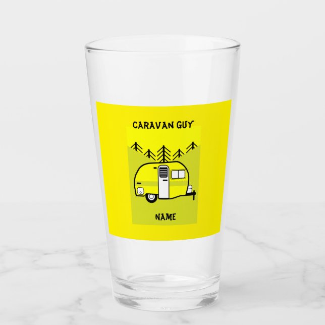 Verre Cadeaux d'Art Caravane - Love My Caravan (Devant)