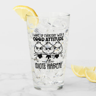 Verre Cadeaux de citation d'oiseau drôle Idiots Happen