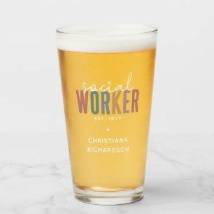 Verre Cadeaux de fin d'études de travailleur social à no