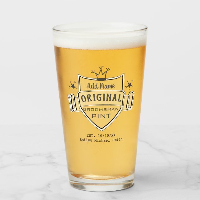Verre Cadeaux de Groomsman personnalisés Merci PINT VERR (Devant (rempli))