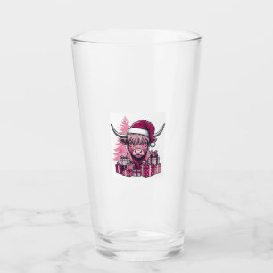 Verre Cadeaux de Noël de vache des Highlands rose Art vi