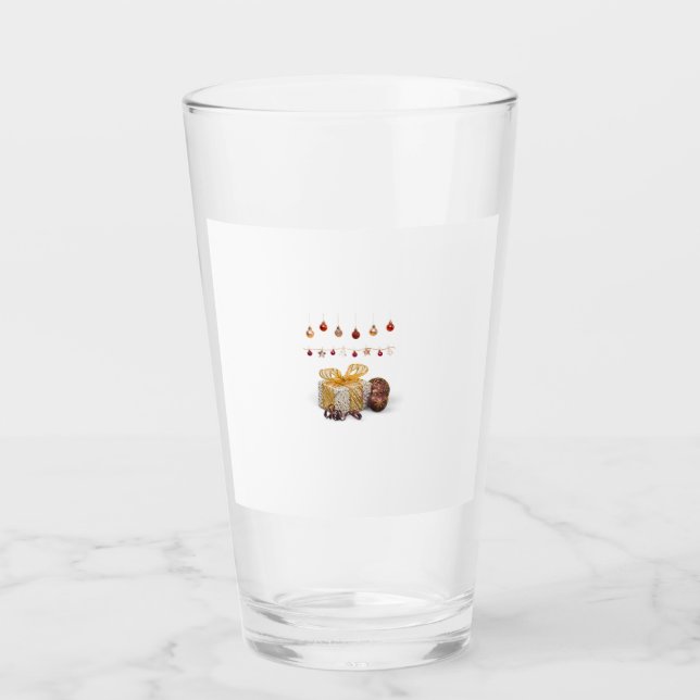 Verre Cadeaux et Boules (Devant)