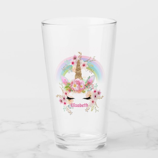 Verre Cadeaux mignons Fille-petite fille UNICORN NOMMÉ (Devant)