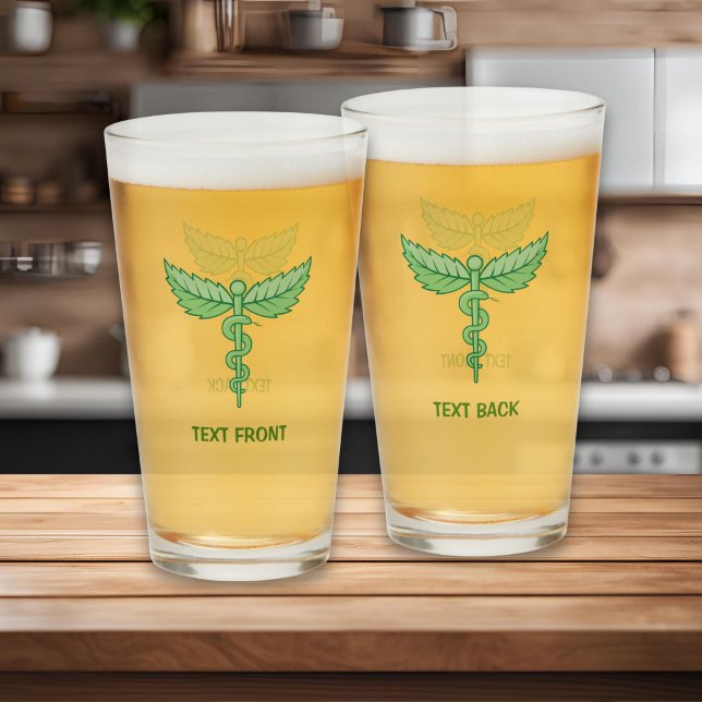 Verre Caducée avec feuilles (Créateur téléchargé)