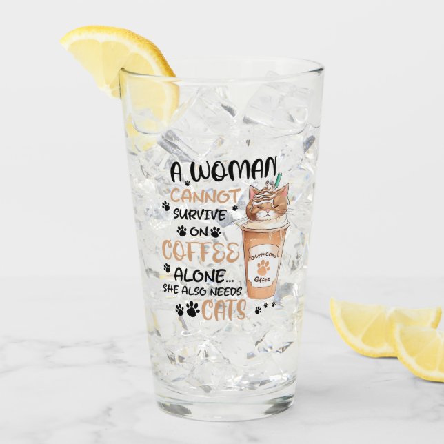Verre Café & Chats - Cute Kawaii Art (Devant glace)