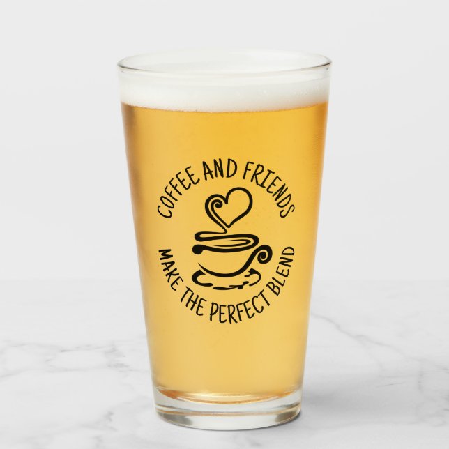 Verre Café et amis, faire le mélange parfait (Devant (rempli))