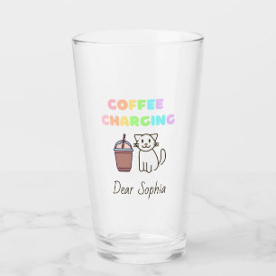 Verre Café et chat arc-en-ciel coloré
