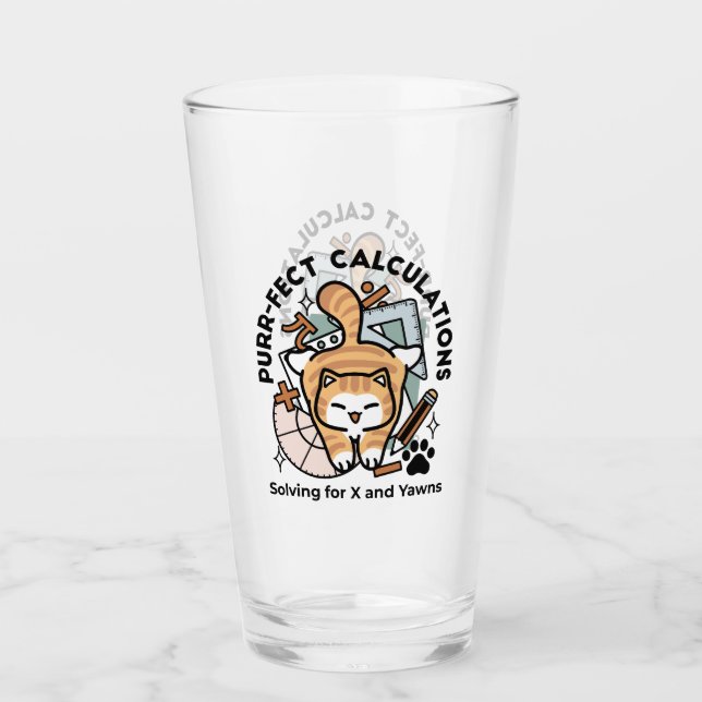 Verre Calculs Parfaits – Création de Chat de Maths Drôle (Devant)