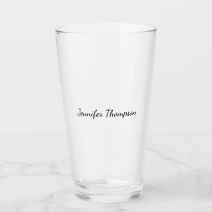 Verre Calligraphie Élégant Simple Nom Plain