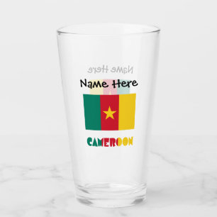 Verre Cameroun et Drapeau Camerounais Personnalisé