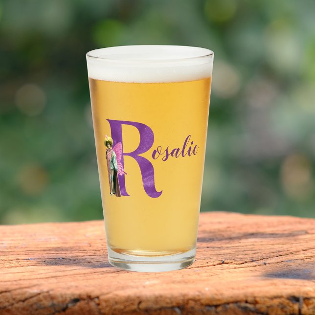 Verre Camping violet Shimmer Illustré Lettre R (Créateur téléchargé)