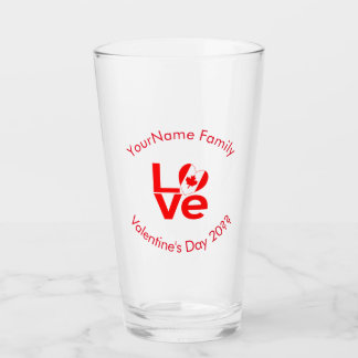 Verre Canadian Flag Red LOVE Personalized Text