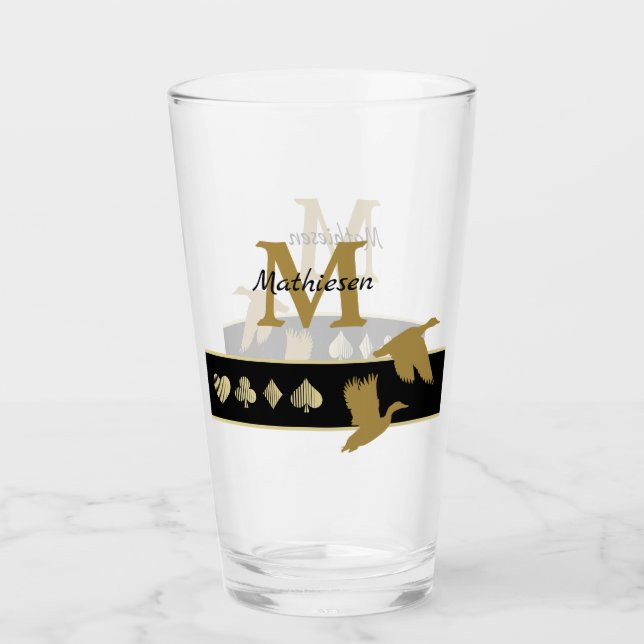Verre Canards volants Monogrammes Gold Silhouette (Devant)