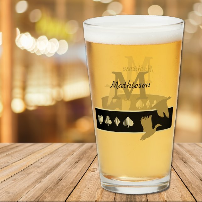 Verre Canards volants Monogrammes Gold Silhouette (Créateur téléchargé)