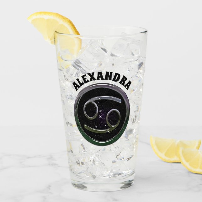 Verre Cancer fait sur commande (Devant glace)