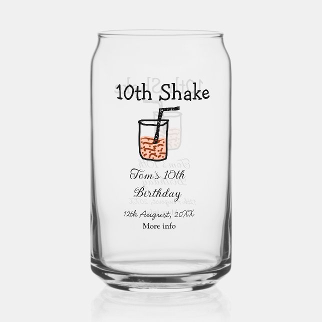 Verre Canette 10e Shake 10e anniversaire heureux milkshake scrib (Recto)