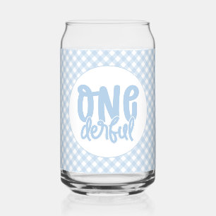 Verre Canette 1er anniversaire fête mignonne Pastel Blue Onederf
