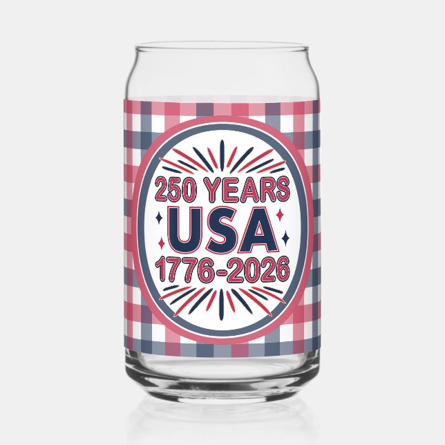 Verre Canette 250 ans USA | Semiquinentenaire 1776-2026 (Recto)
