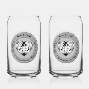 Verre Canette 25e anniversaire de mariage