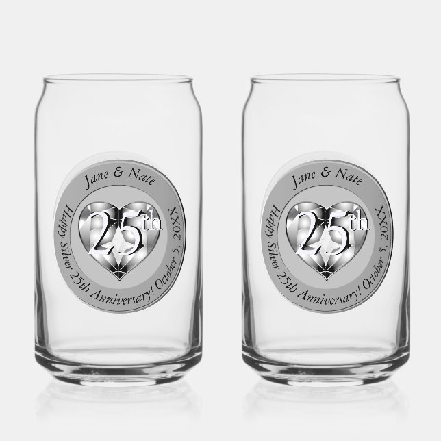Verre Canette 25e anniversaire de mariage (Recto)