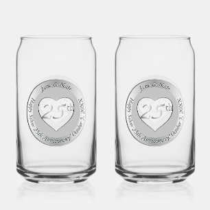 Verre Canette 25e anniversaire de mariage 